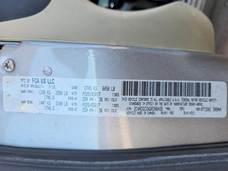65332066 :رقم المزاد ، 2C4RDGCGXGR396435 vin ، 2016 Dodge Grand Caravan مزاد بيع