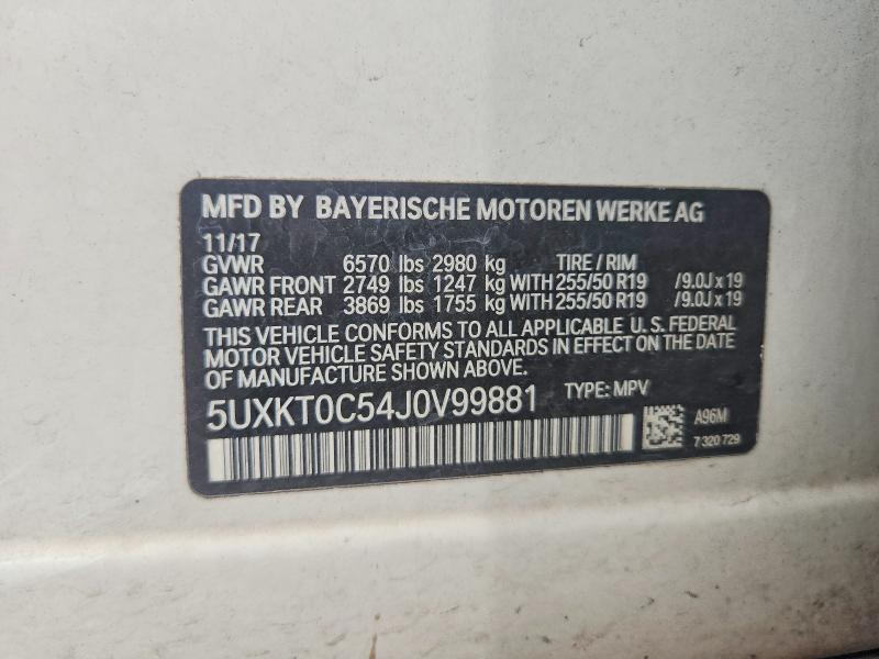 Aukcja sprzedaży 2018 Bmw X5, vin: 5UXKT0C54J0V99881, numer aukcji: 64924876