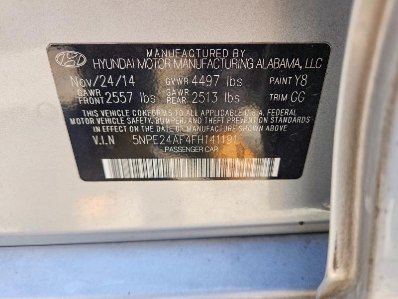 Aukcja sprzedaży 2015 Hyundai Sonata, vin: 5NPE24AF4FH141191, numer aukcji: 63914496