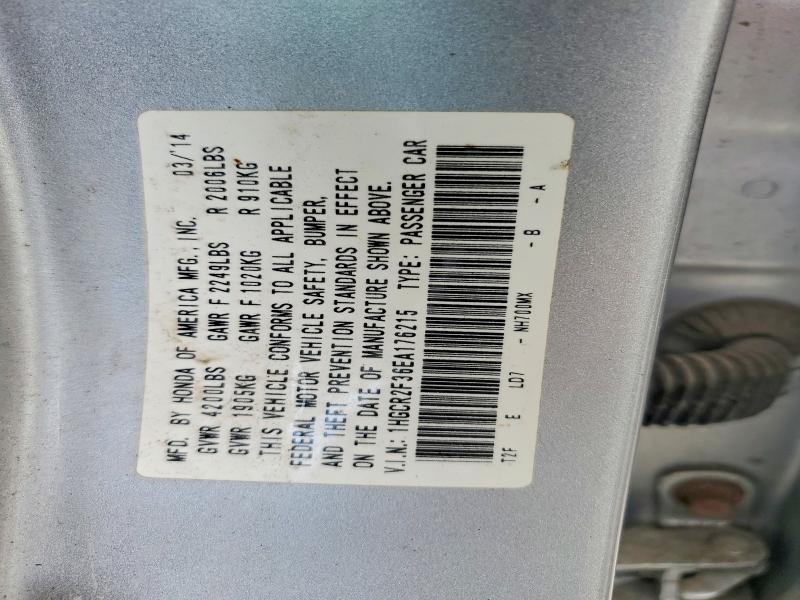 Продажа на аукционе авто 2014 Honda Accord, vin: 1HGCR2F36EA176215, номер лота: 63720956