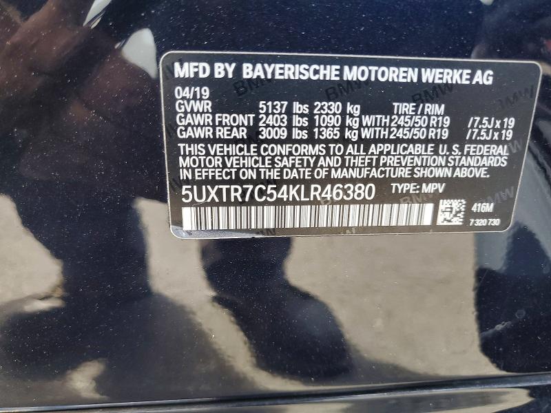 Aukcja sprzedaży 2019 Bmw X3, vin: 5UXTR7C54KLR46380, numer aukcji: 64573176