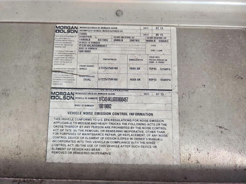 2013 Ford Econoline მანქანა იყიდება აუქციონზე, vin: 1FC4E4KL6DDB00457, აუქციონის ნომერი: 64286176