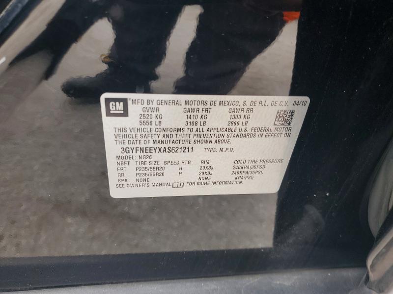 2010 Cadillac Srx მანქანა იყიდება აუქციონზე, vin: 3GYFNEEYXAS621211, აუქციონის ნომერი: 65725766
