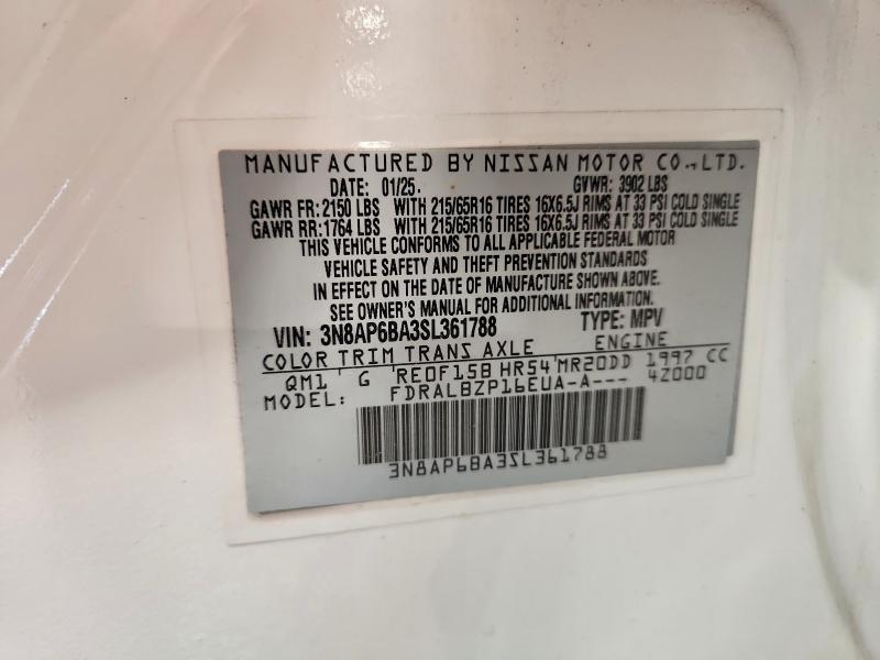 Продаж на аукціоні авто 2025 Nissan Kicks, vin: 3N8AP6BA3SL361788, номер лоту: 66299386