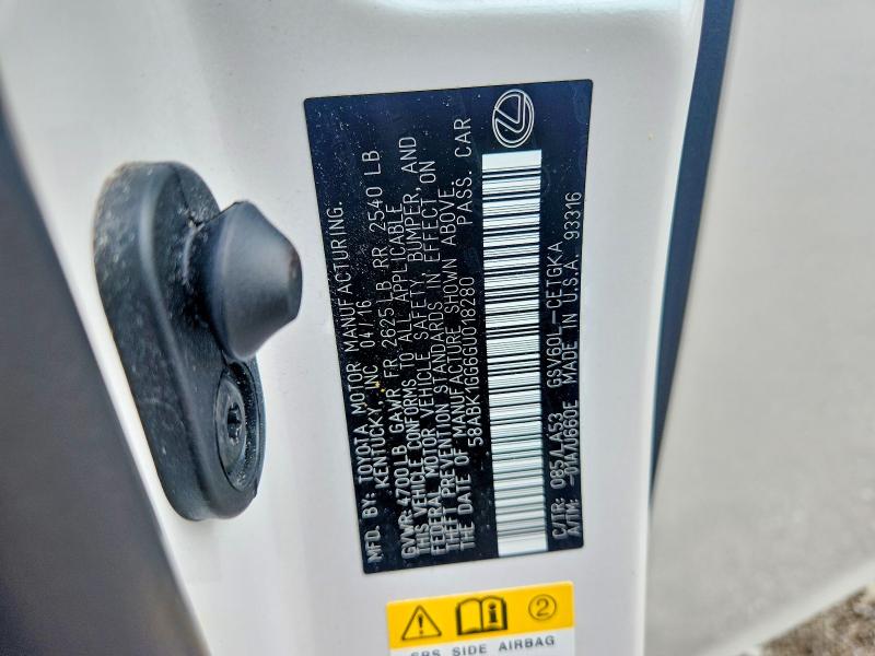 Продажа на аукционе авто 2016 Lexus Es, vin: 58ABK1GG6GU018280, номер лота: 64682416