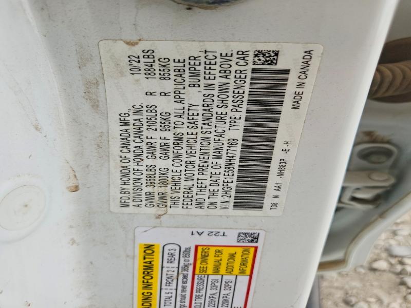 Aukcja sprzedaży 2022 Honda Civic, vin: 2HGFE1E58NH477169, numer aukcji: 63441456