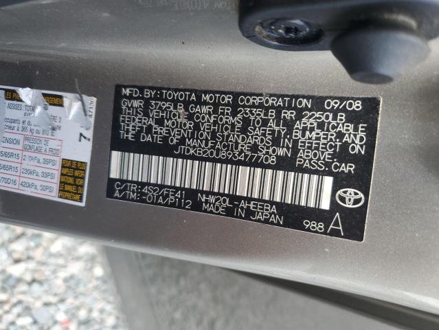 Продаж на аукціоні авто 2009 Toyota Prius, vin: JTDKB20U893477708, номер лоту: 67322966