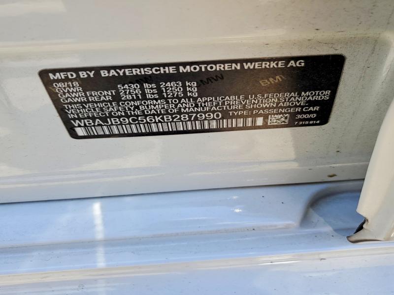 Aukcja sprzedaży 2019 Bmw M550xi, vin: WBAJB9C56KB287990, numer aukcji: 63721676