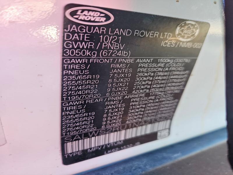 Продажа на аукционе авто 2022 Land Rover Range Rover Sport, vin: SALWS2RU1NA213409, номер лота: 65553836