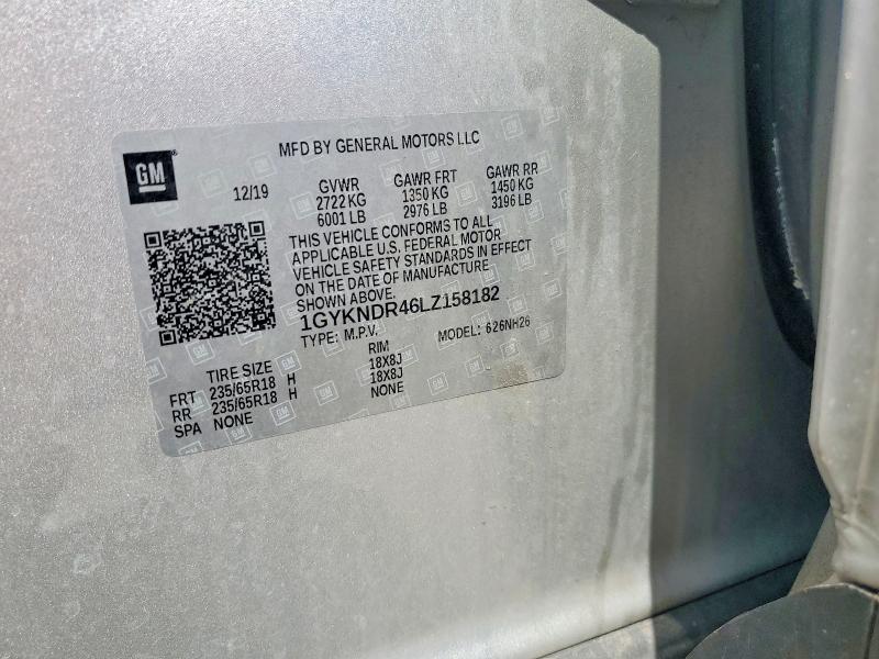2020 Cadillac Xt5 მანქანა იყიდება აუქციონზე, vin: 1GYKNDR46LZ158182, აუქციონის ნომერი: 63526776