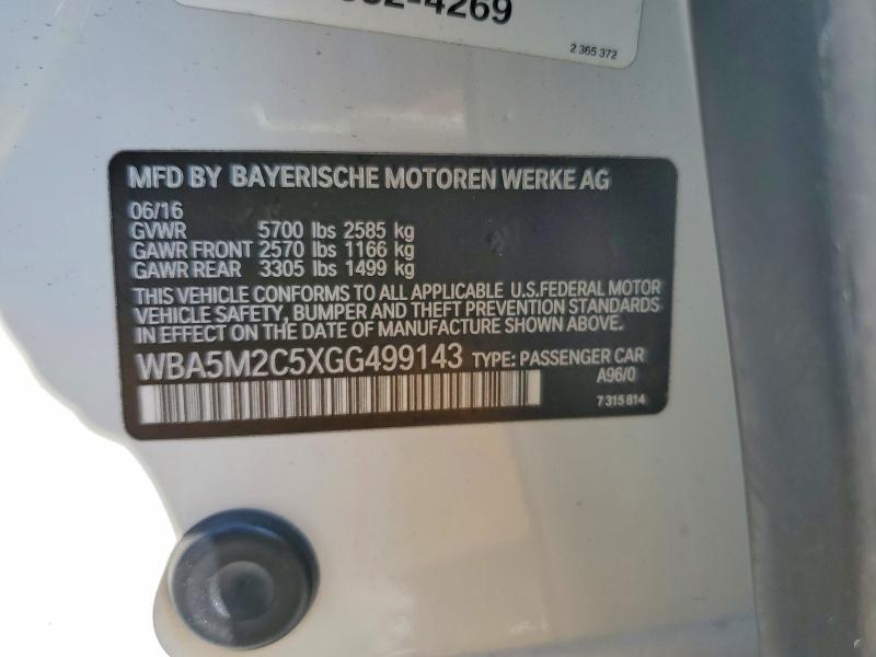 65141656 :رقم المزاد ، WBA5M2C5XGG499143 vin ، 2016 Bmw 535 مزاد بيع