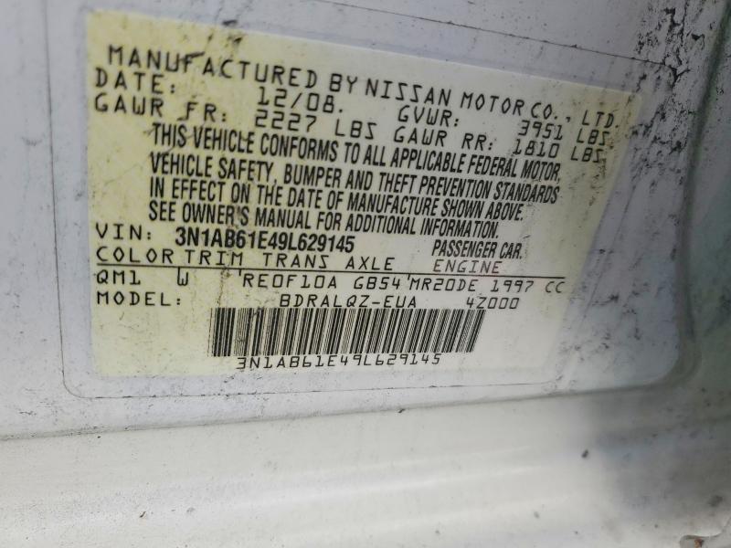 Продаж на аукціоні авто 2009 Nissan Sentra, vin: 3N1AB61E49L629145, номер лоту: 65058416