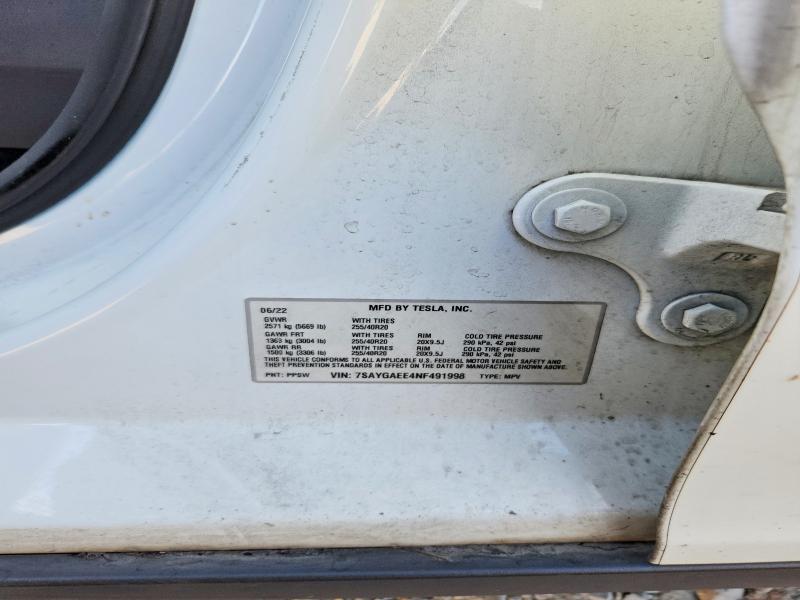 Aukcja sprzedaży 2022 Tesla Model Y, vin: 7SAYGAEE4NF491998, numer aukcji: 66485496