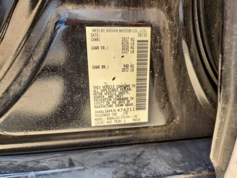 Aukcja sprzedaży 2018 Nissan Altima, vin: 1N4AL3AP4JC474211, numer aukcji: 64060316