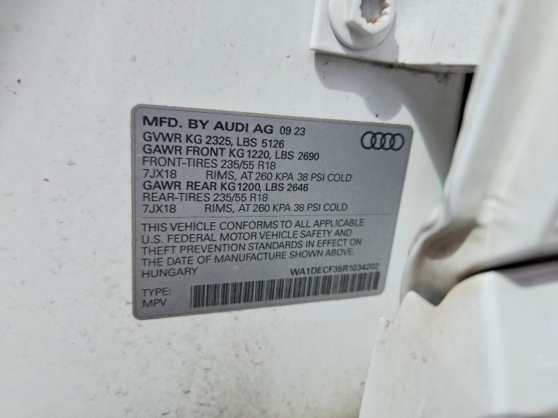 Продажа на аукционе авто 2024 Audi Q3, vin: WA1DECF35R1034202, номер лота: 63535926