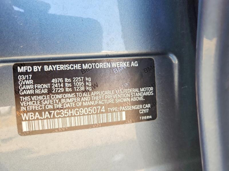 Aukcja sprzedaży 2017 Bmw 530, vin: WBAJA7C35HG905074, numer aukcji: 64850466