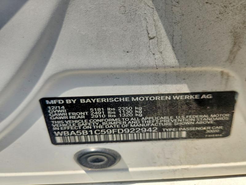 Aukcja sprzedaży 2015 Bmw 535i, vin: WBA5B1C59FD922942, numer aukcji: 63252436
