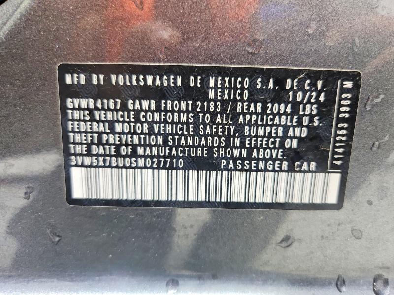 65138846 :رقم المزاد ، 3VW5X7BU0SM027710 vin ، 2025 Volkswagen Jetta مزاد بيع