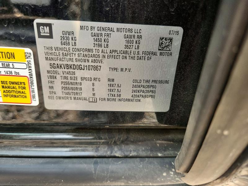 Продажа на аукционе авто 2016 Buick Enclave, vin: 5GAKVBKD0GJ107867, номер лота: 64099136