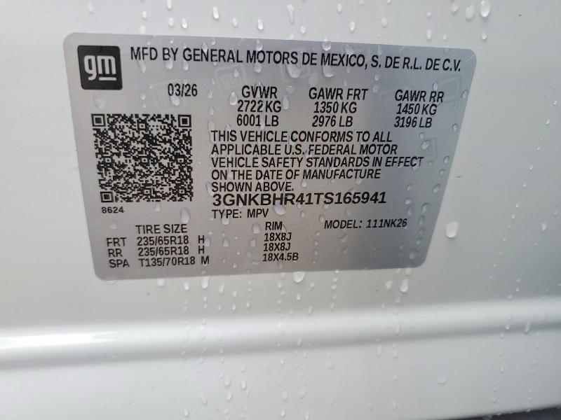 Aukcja sprzedaży 2026 Chevrolet Blazer, vin: 3GNKBHR41TS165941, numer aukcji: 63841706