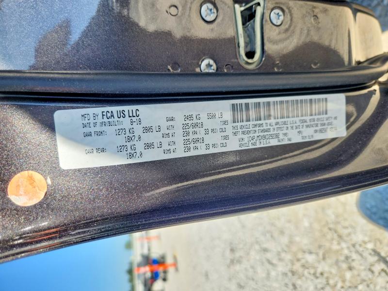 2019 Jeep Cherokee მანქანა იყიდება აუქციონზე, vin: 1C4PJMDX9KD292382, აუქციონის ნომერი: 65702716