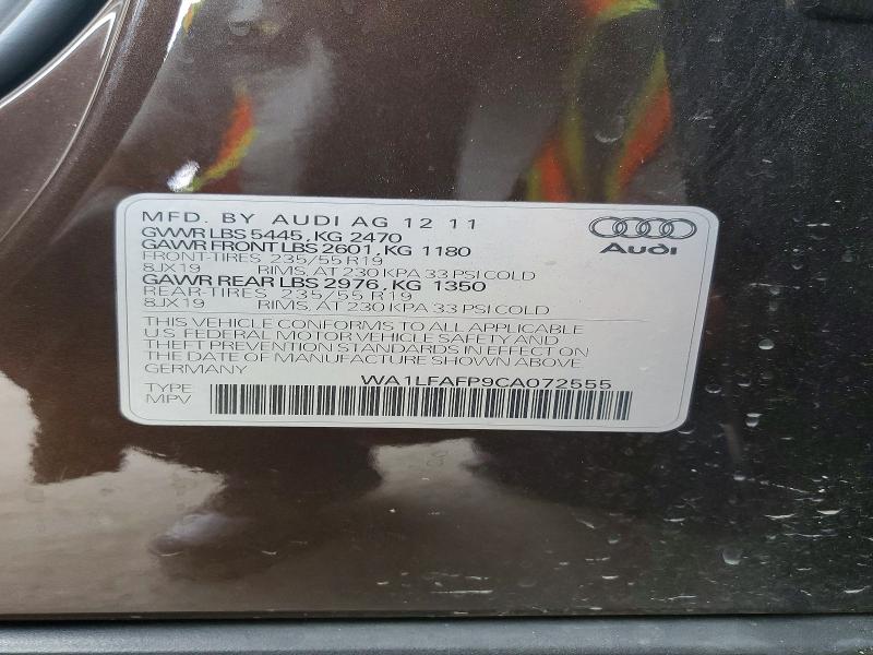 Aukcja sprzedaży 2012 Audi Q5, vin: WA1LFAFP9CA072555, numer aukcji: 65900276