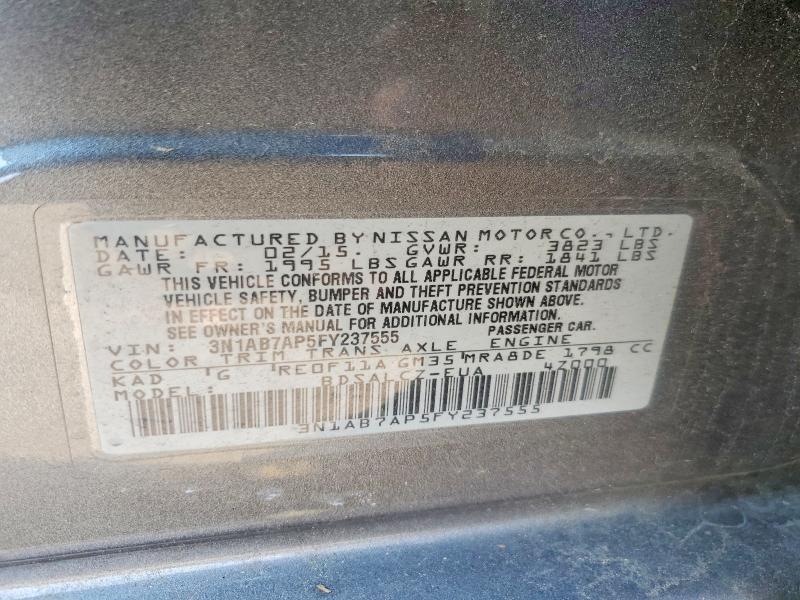 Aukcja sprzedaży 2015 Nissan Sentra, vin: 3N1AB7AP5FY237555, numer aukcji: 64074286