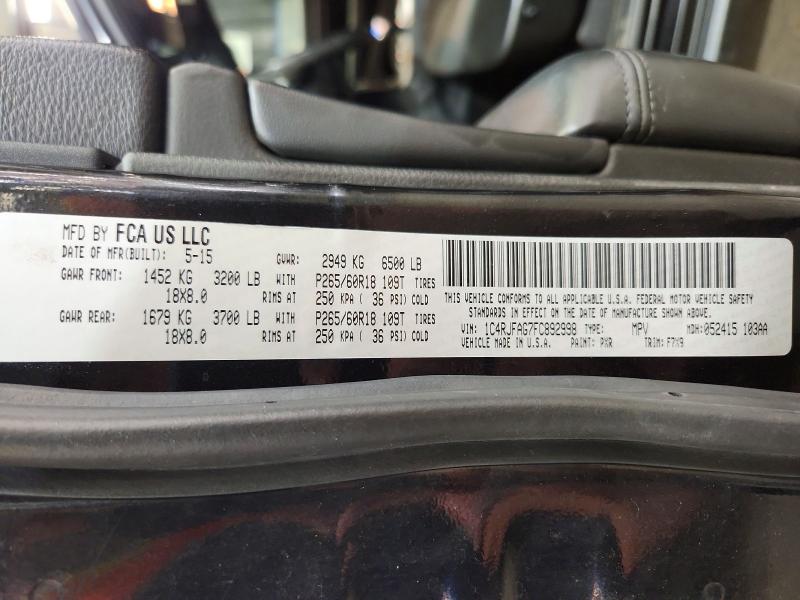 64737106 :رقم المزاد ، 1C4RJFAG7FC892998 vin ، 2015 Jeep Grand Cherokee مزاد بيع