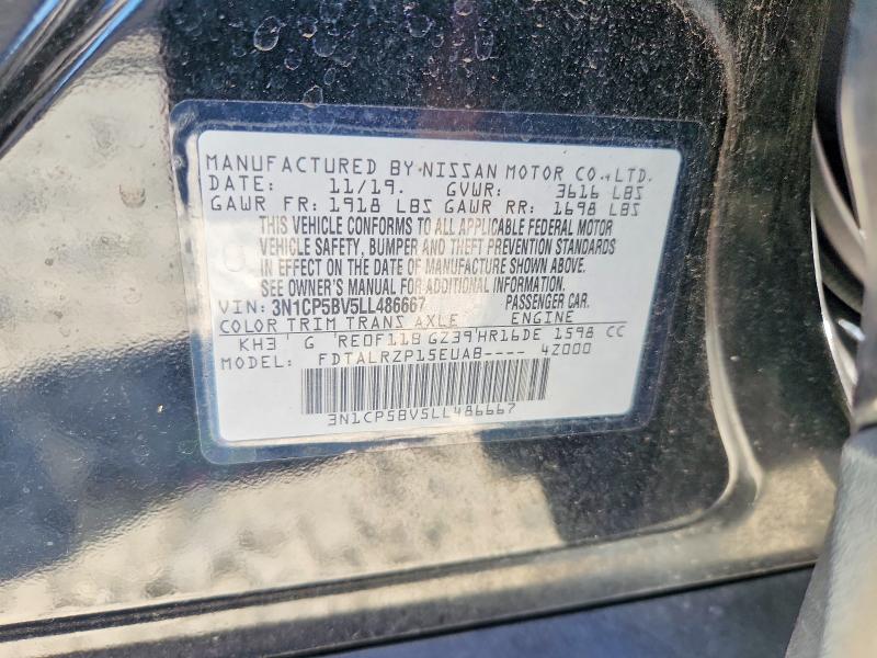 Продаж на аукціоні авто 2020 Nissan Kicks, vin: 3N1CP5BV5LL486667, номер лоту: 65805006
