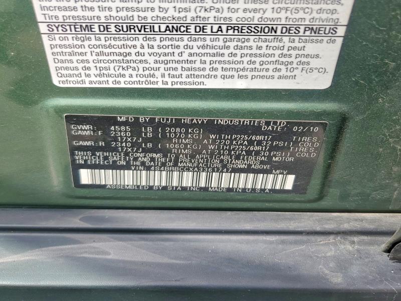 Продажа на аукционе авто 2010 Subaru Outback, vin: 4S4BRBCCXA3361747, номер лота: 67001556