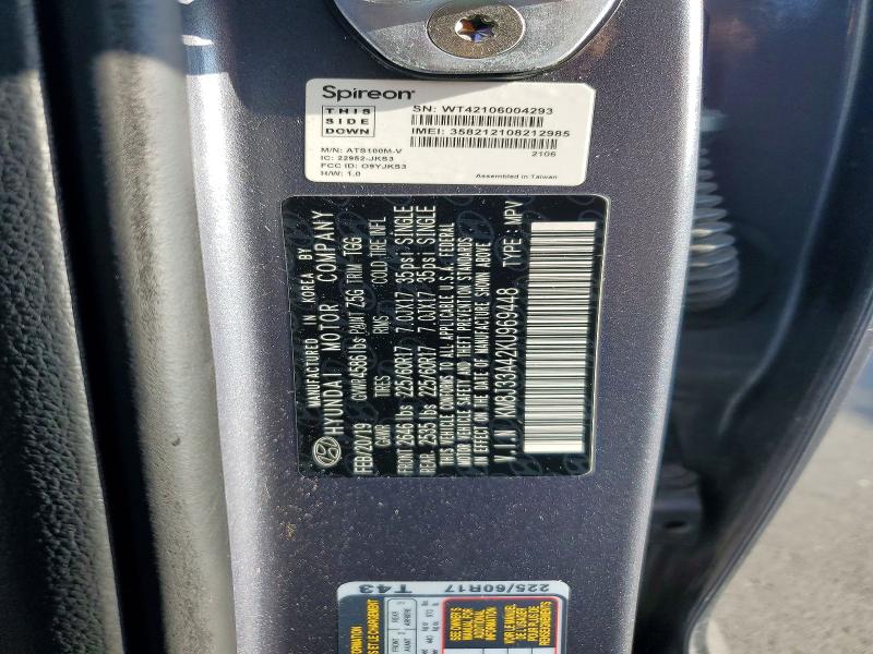 Продажа на аукционе авто 2019 Hyundai Tucson, vin: KM8J33A42KU969448, номер лота: 65571826