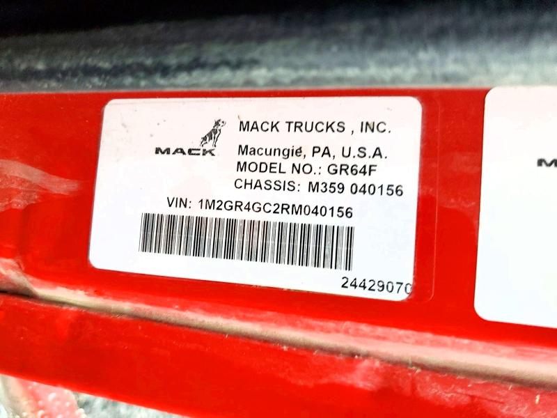 Aukcja sprzedaży 2024 Mack Unknown, vin: 1M2GR4GC2RM040156, numer aukcji: 63165666