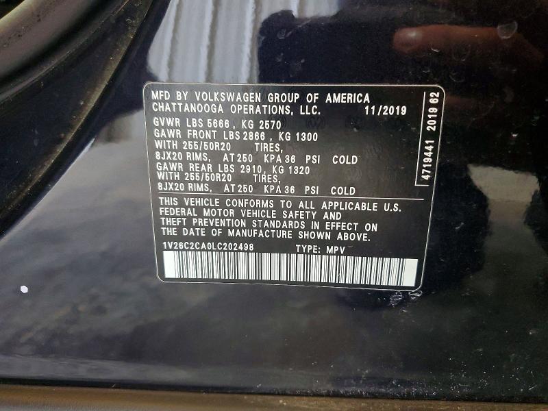 Продажа на аукционе авто 2020 Volkswagen Atlas Cross Sport, vin: 1V26C2CA0LC202498, номер лота: 64642486