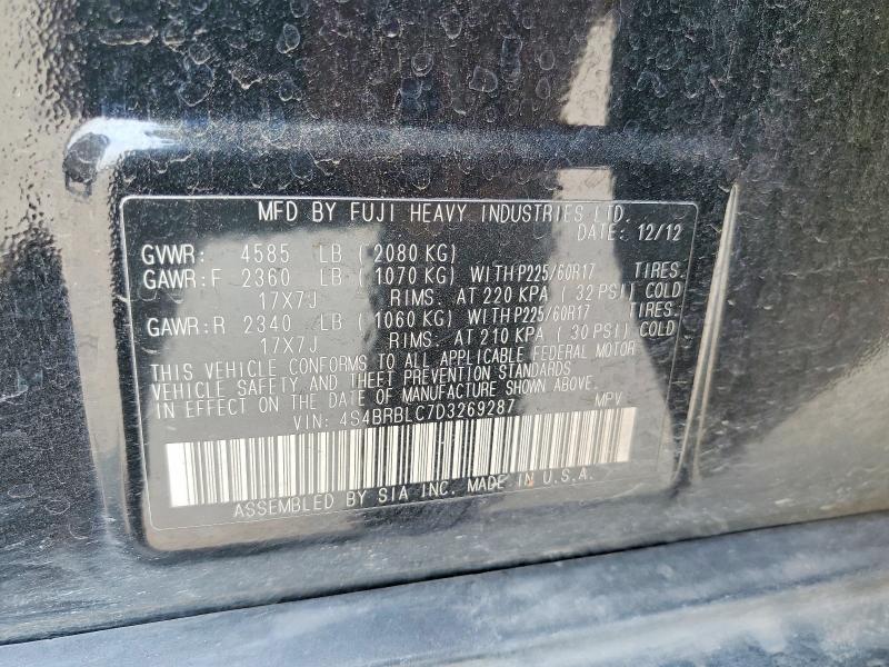 Продажа на аукционе авто 2013 Subaru Outback, vin: 4S4BRBLC7D3269287, номер лота: 64917226