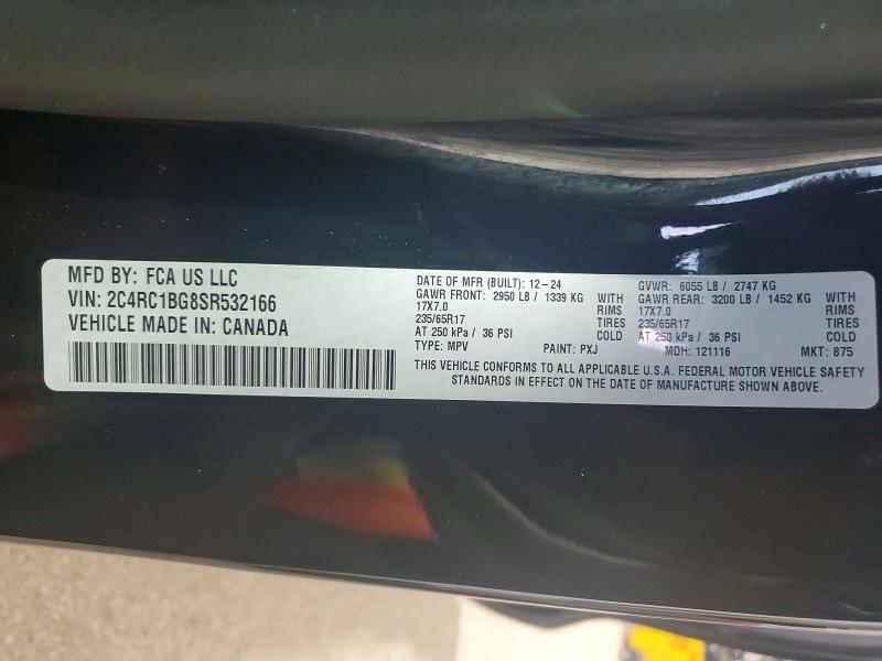 66957236 :رقم المزاد ، 2C4RC1BG8SR532166 vin ، 2025 Chrysler Pacifica مزاد بيع