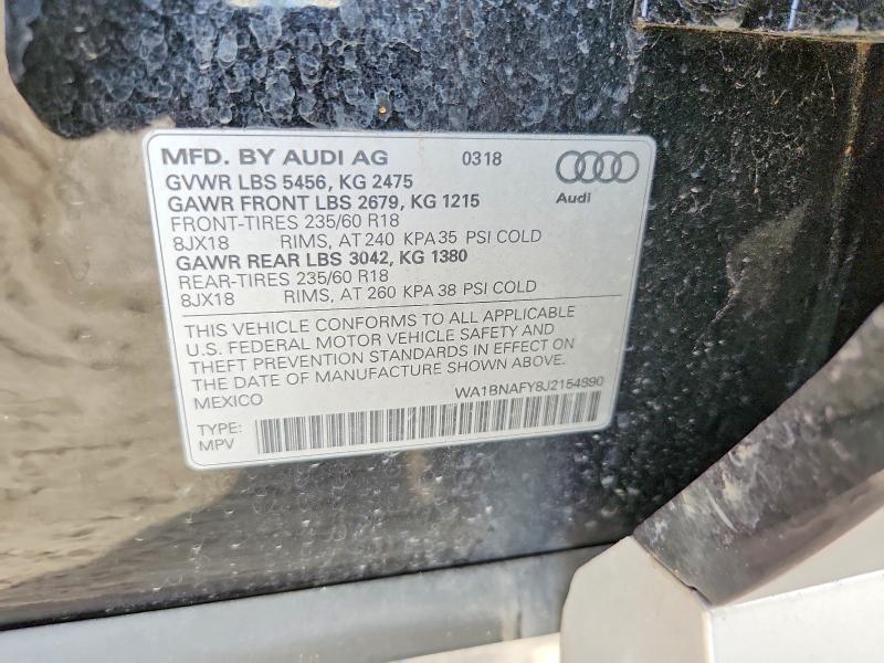Aukcja sprzedaży 2018 Audi Q5, vin: WA1BNAFY8J2154890, numer aukcji: 67473106