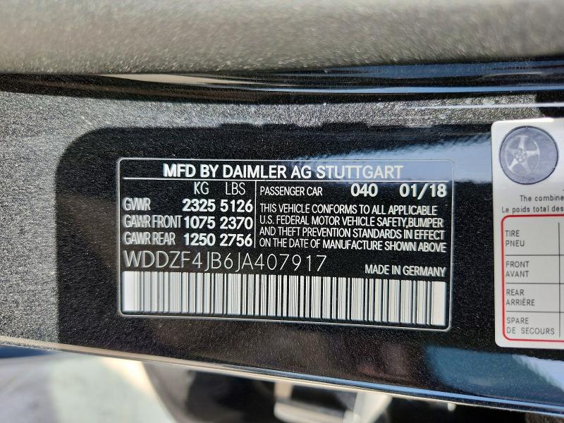Продаж на аукціоні авто 2018 Mercedes-benz E, vin: WDDZF4JB6JA407917, номер лоту: 65942346