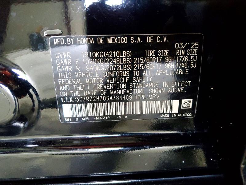 Продаж на аукціоні авто 2025 Honda Hr-v, vin: 3CZRZ2H70SM784409, номер лоту: 64205916