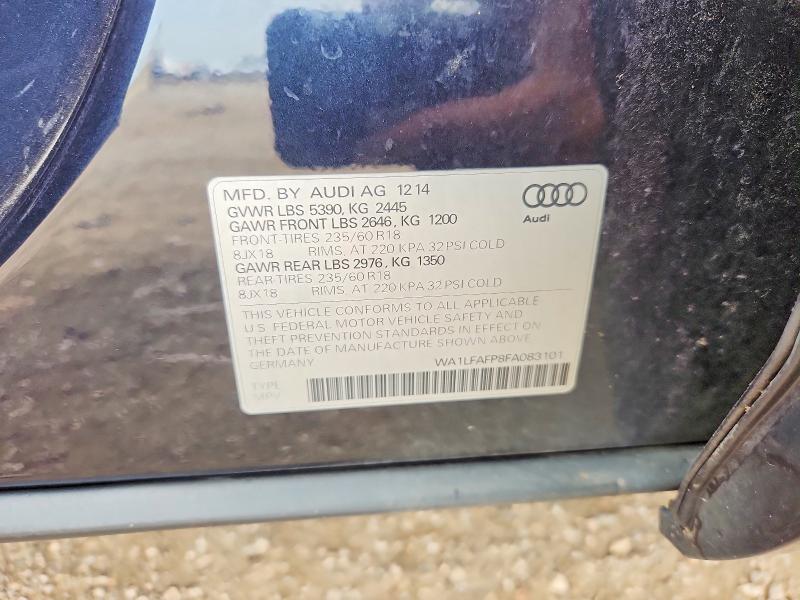 Aukcja sprzedaży 2015 Audi Q5, vin: WA1LFAFP8FA083101, numer aukcji: 63799226