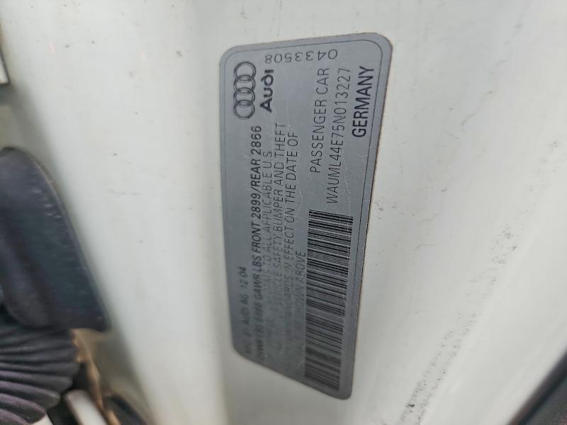 Aukcja sprzedaży 2005 Audi A8, vin: WAUML44E75N013227, numer aukcji: 63694016