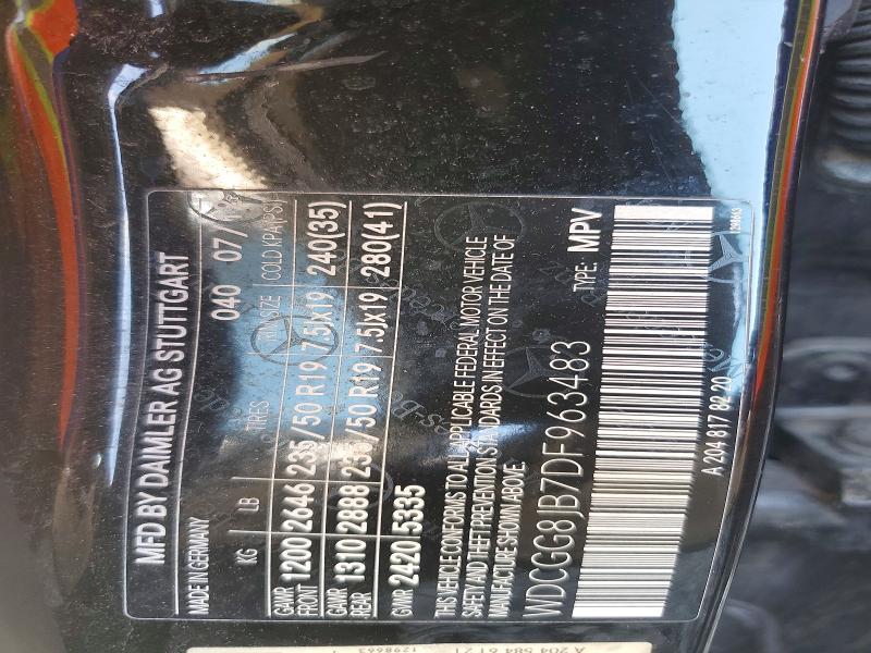 2013 Mercedes-benz Glk მანქანა იყიდება აუქციონზე, vin: WDCGG8JB7DF963483, აუქციონის ნომერი: 63639976