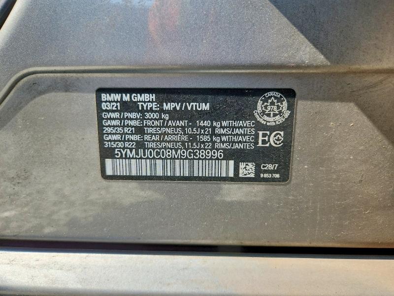 64267906 :رقم المزاد ، 5YMJU0C08M9G38996 vin ، 2021 Bmw X5 مزاد بيع