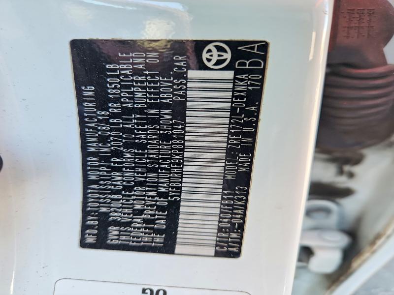 65503396 :رقم المزاد ، 5YFBURHE9KP881047 vin ، 2019 Toyota Corolla مزاد بيع
