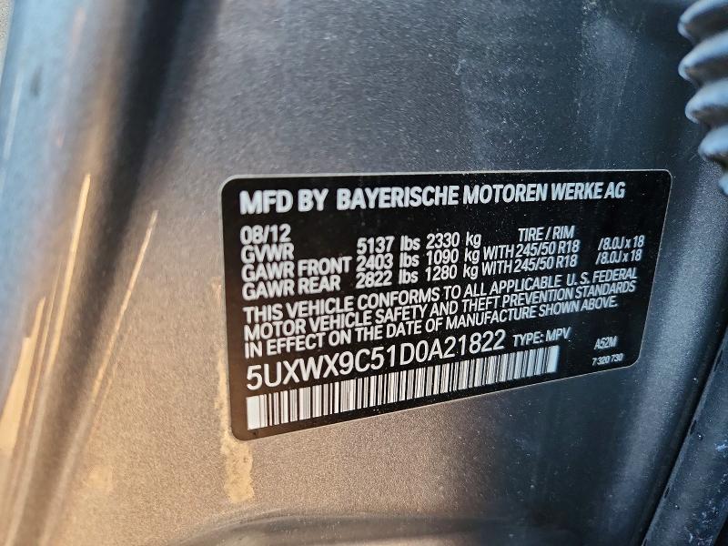 Aukcja sprzedaży 2013 Bmw X3, vin: 5UXWX9C51D0A21822, numer aukcji: 63574406