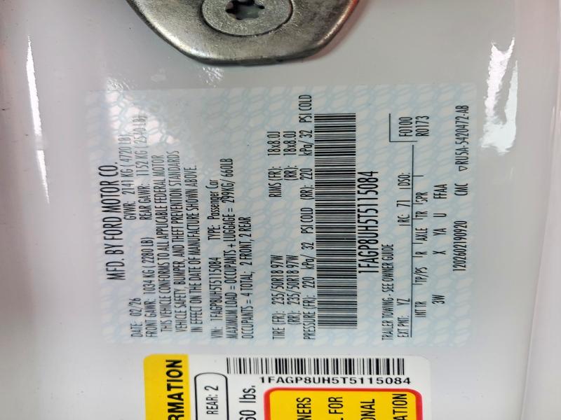 2026 Ford Mustang მანქანა იყიდება აუქციონზე, vin: 1FAGP8UH5T5115084, აუქციონის ნომერი: 67313466