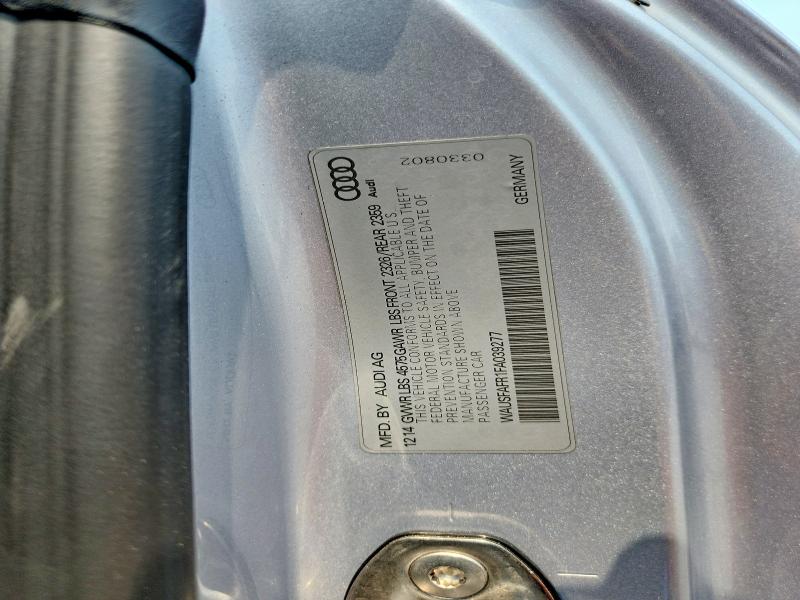 Продаж на аукціоні авто 2015 Audi A5, vin: WAUSFAFR1FA039277, номер лоту: 62651826