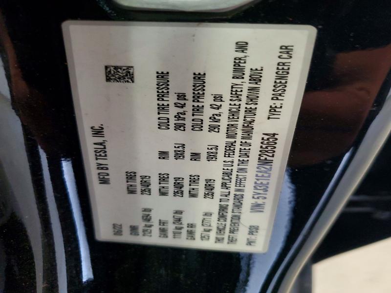 Aukcja sprzedaży 2022 Tesla Model 3, vin: 5YJ3E1EA2NF285654, numer aukcji: 66967986