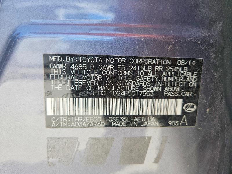 Продаж на аукціоні авто 2015 Lexus Is, vin: JTHCF1D24F5017553, номер лоту: 64429516