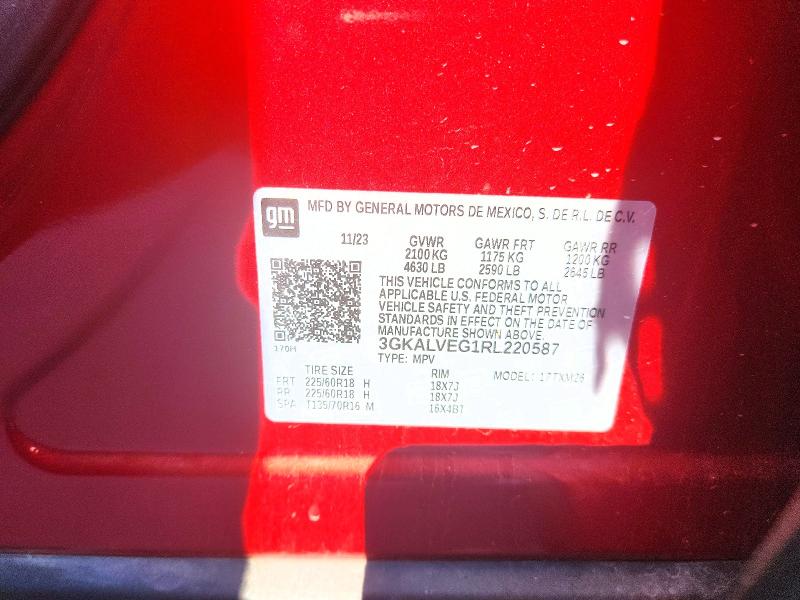 66391026 :رقم المزاد ، 3GKALVEG1RL220587 vin ، 2024 Gmc Terrain مزاد بيع