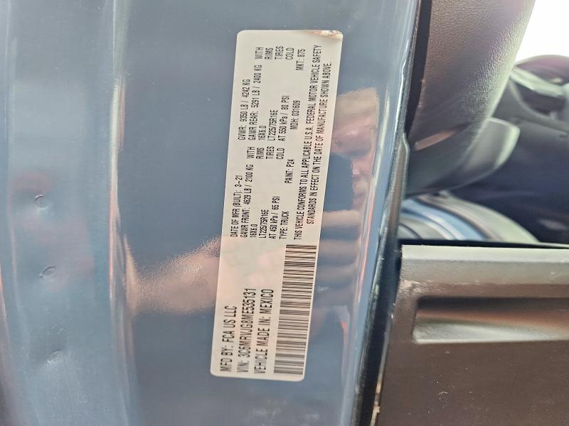 Продажа на аукционе авто 2021 Ram Promaster 3500, vin: 3C6MRVJG8ME535131, номер лота: 61669296